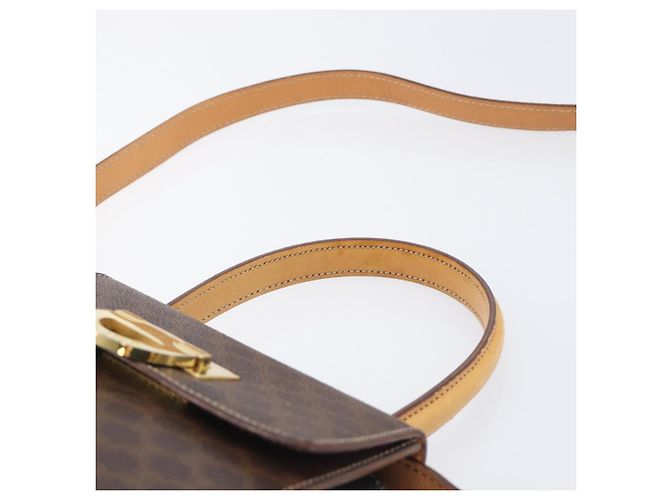 Céline CELINE Macadam Canvas Hand Bag PVC Leather 2way Brown Gold - vista 8