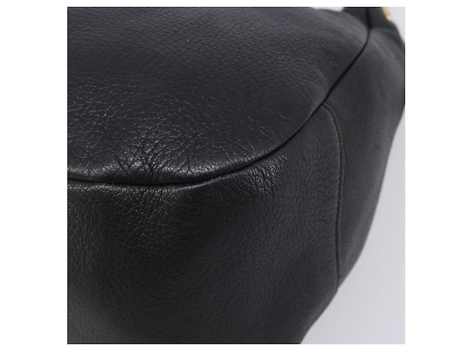 PRADA Shoulder Bag Vittero Dino Leather Black Gold - vista 10