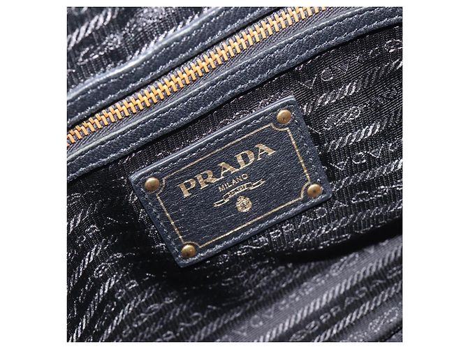 PRADA Shoulder Bag Vittero Dino Leather Black Gold - vista 19
