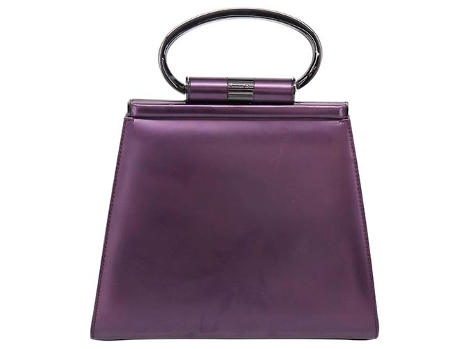 Christian Dior Hand Bag Patent leather Purple - vista 13