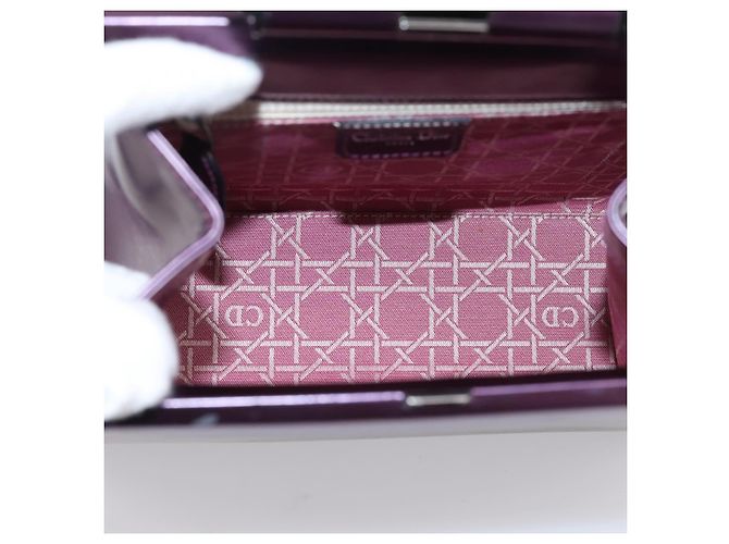 Christian Dior Hand Bag Patent leather Purple - vista 18