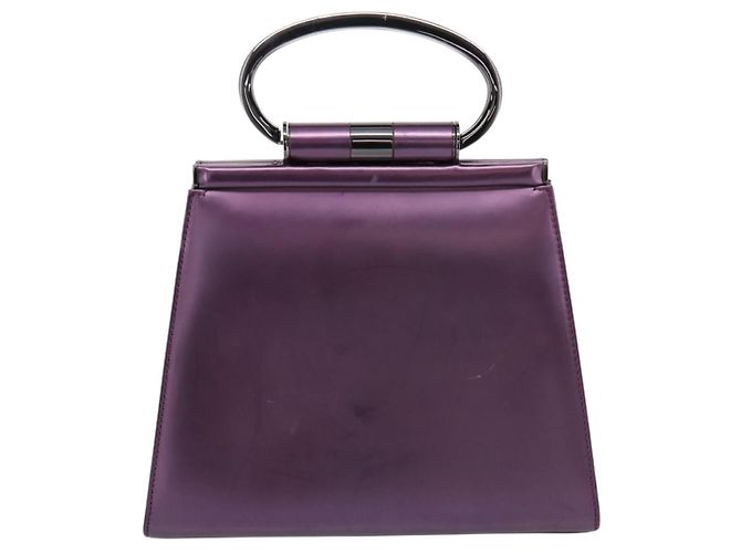 Christian Dior Hand Bag Patent leather Purple - vista 2