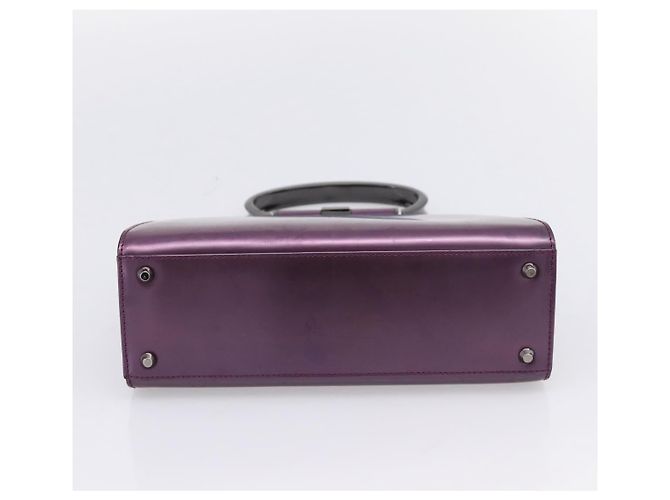 Christian Dior Hand Bag Patent leather Purple - vista 5