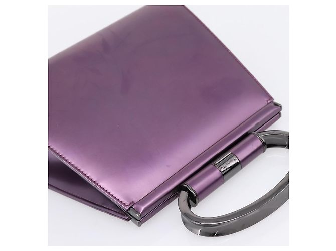 Christian Dior Hand Bag Patent leather Purple - vista 6