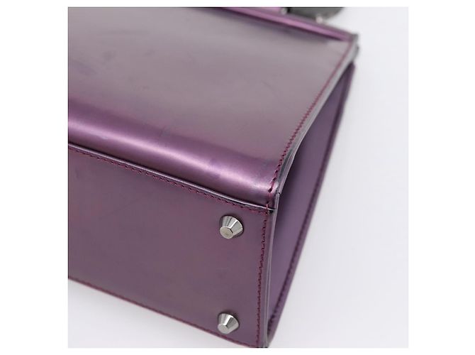 Christian Dior Hand Bag Patent leather Purple - vista 9