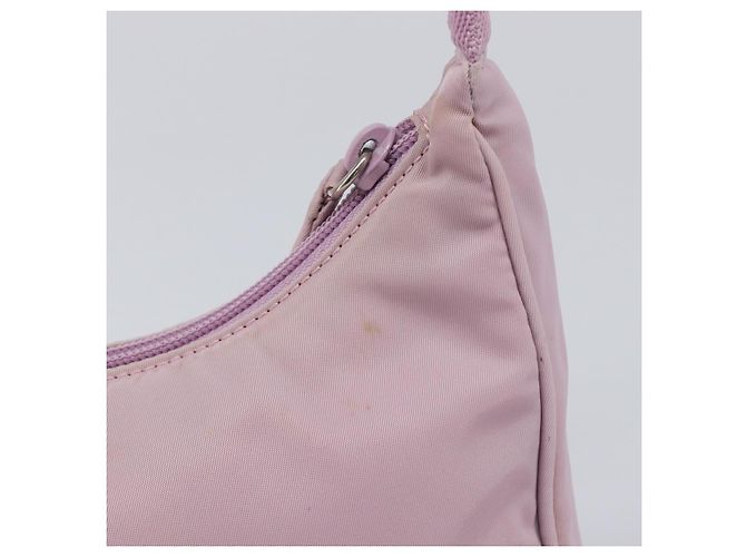 PRADA Accessory Pouch Nylon Pink Silver - vista 3
