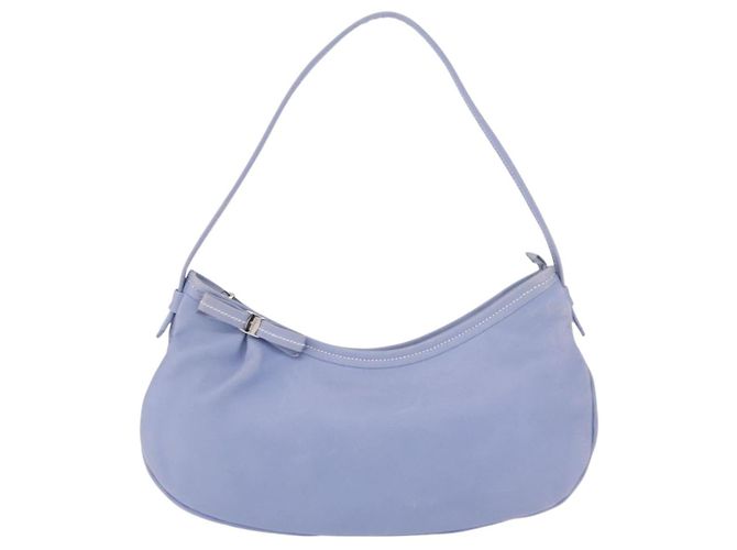 Salvatore Ferragamo Vala Shoulder Bag Leather Light Blue Silver - vista 13