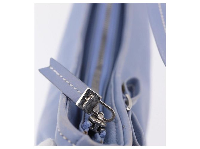 Salvatore Ferragamo Vala Shoulder Bag Leather Light Blue Silver - vista 22