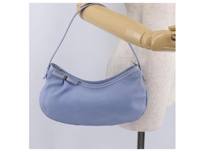 Salvatore Ferragamo Vala Shoulder Bag Leather Light Blue Silver - vista 28