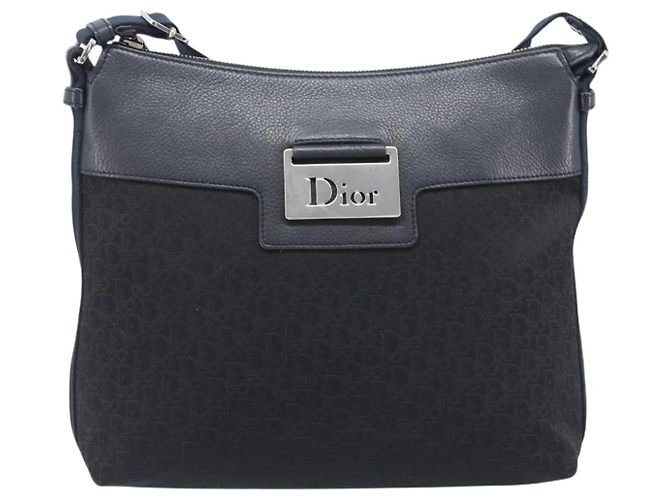 Christian Dior Trotter Canvas Street Chic Shoulder Bag Black Silver - vista 2