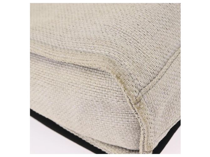 CHANEL Deauville line Chain Shoulder Bag Straw White Silver CC - vista 10