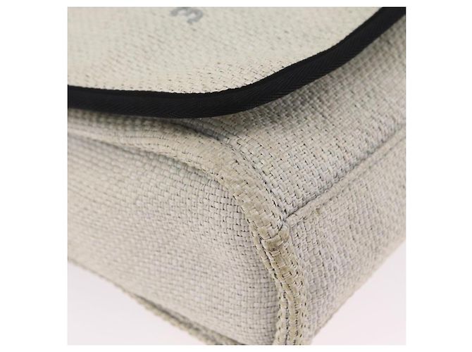CHANEL Deauville line Chain Shoulder Bag Straw White Silver CC - vista 15