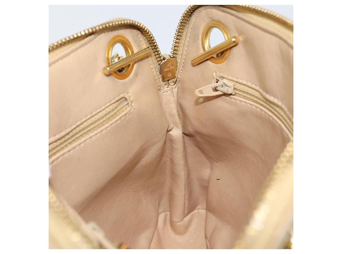 CHANEL Matelasse Chain Shoulder Bag Lamb Skin Beige Gold CC - vista 19
