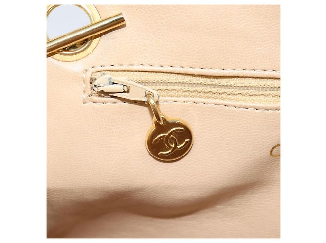 CHANEL Matelasse Chain Shoulder Bag Lamb Skin Beige Gold CC - vista 21