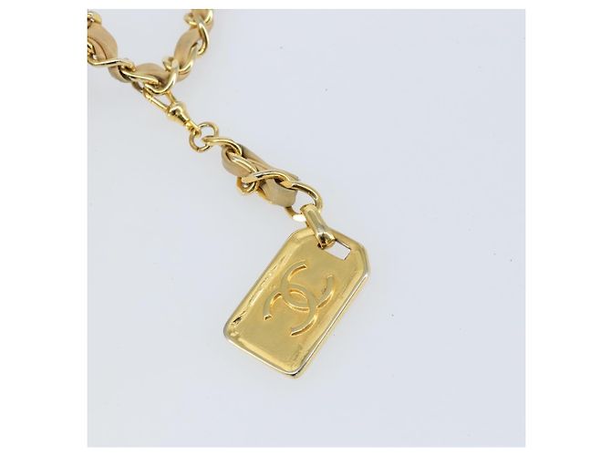 CHANEL Matelasse Chain Shoulder Bag Lamb Skin Beige Gold CC - vista 9
