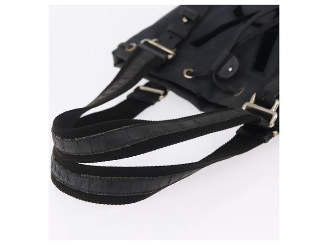 Autre Marque SAINT LAURENT Kahala Tote Bag Canvas Black Silver 123435 - vista 8