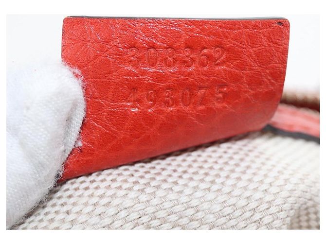 GUCCI Soho Hand Bag Leather 2way Orange Gold 308362 - vista 26