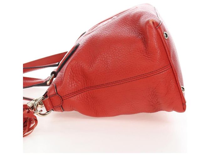 GUCCI Soho Hand Bag Leather 2way Orange Gold 308362 - vista 4