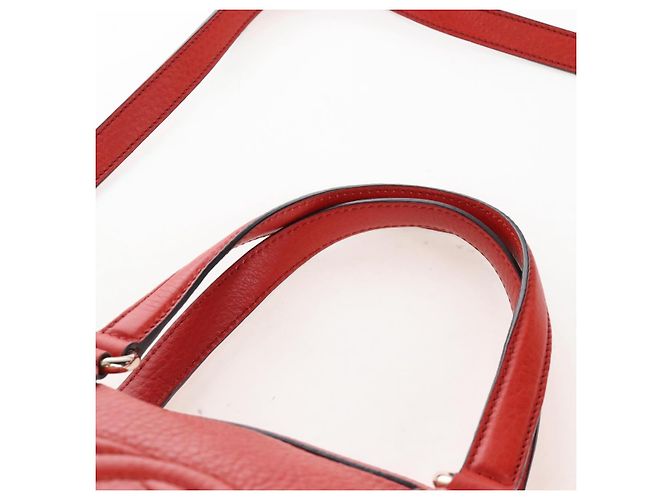 GUCCI Soho Hand Bag Leather 2way Orange Gold 308362 - vista 8