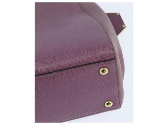 FENDI PETITE 2JOURS Hand Bag Leather Purple Gold - vista 10