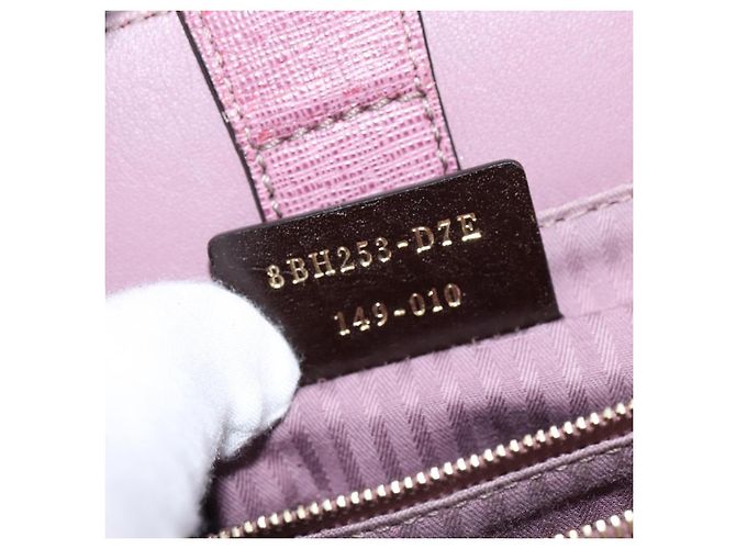 FENDI PETITE 2JOURS Hand Bag Leather Purple Gold - vista 12