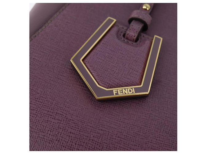 FENDI PETITE 2JOURS Hand Bag Leather Purple Gold - vista 18