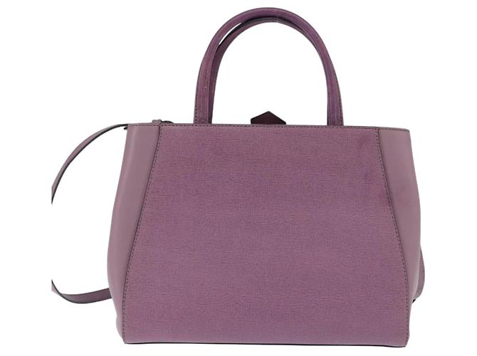 FENDI PETITE 2JOURS Hand Bag Leather Purple Gold - vista 2