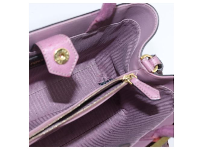 FENDI PETITE 2JOURS Hand Bag Leather Purple Gold - vista 20