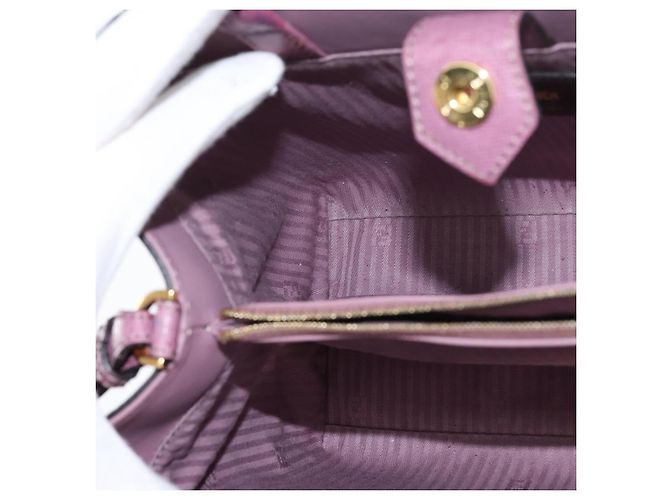 FENDI PETITE 2JOURS Hand Bag Leather Purple Gold - vista 21