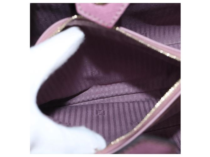 FENDI PETITE 2JOURS Hand Bag Leather Purple Gold - vista 22