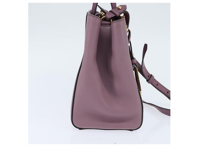 FENDI PETITE 2JOURS Hand Bag Leather Purple Gold - vista 3