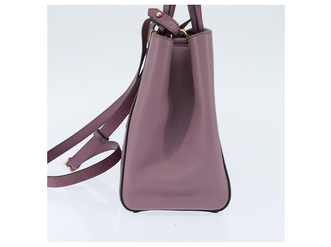 FENDI PETITE 2JOURS Hand Bag Leather Purple Gold - vista 4