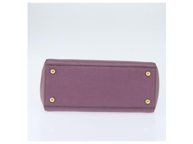 FENDI PETITE 2JOURS Hand Bag Leather Purple Gold - vista 5