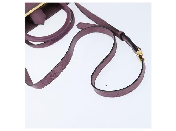 FENDI PETITE 2JOURS Hand Bag Leather Purple Gold - vista 8