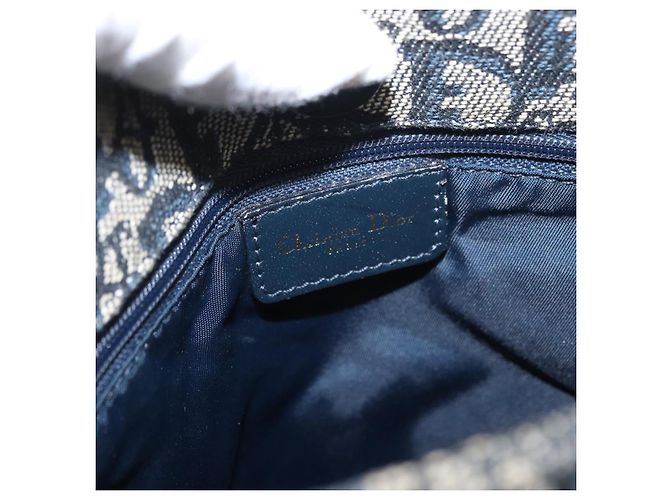 Christian Dior Trotter Canvas Hand Bag Navy Gold - vista 17
