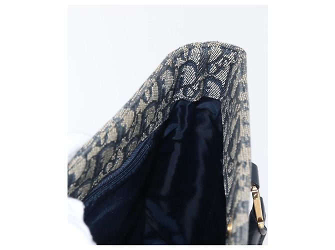 Christian Dior Trotter Canvas Hand Bag Navy Gold - vista 18