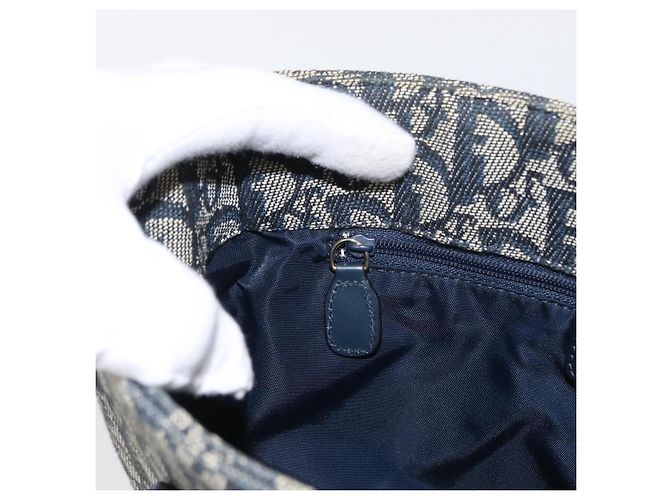 Christian Dior Trotter Canvas Hand Bag Navy Gold - vista 20