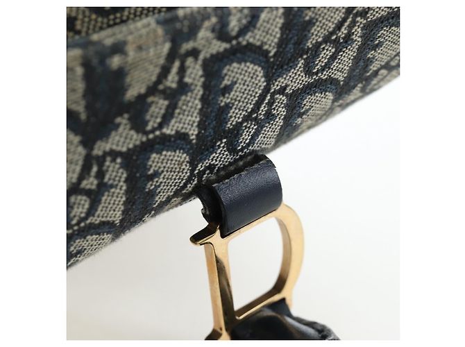 Christian Dior Trotter Canvas Hand Bag Navy Gold - vista 23
