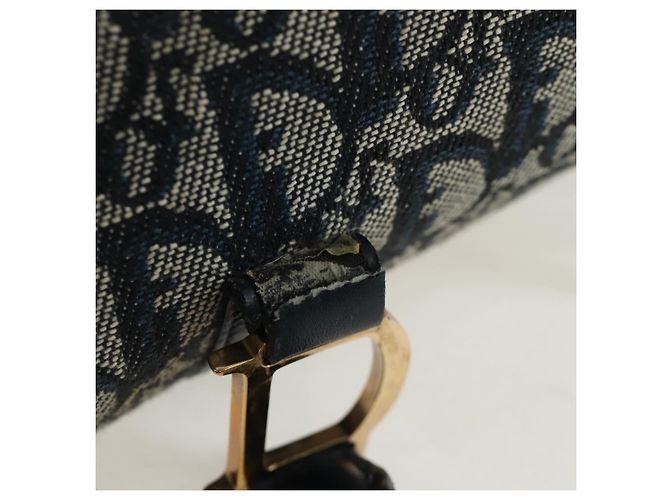 Christian Dior Trotter Canvas Hand Bag Navy Gold - vista 24