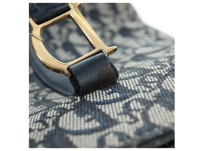 Christian Dior Trotter Canvas Hand Bag Navy Gold - vista 25