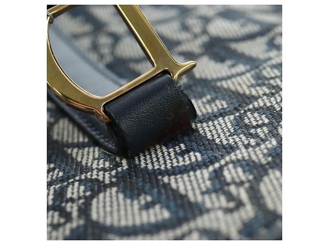 Christian Dior Trotter Canvas Hand Bag Navy Gold - vista 26