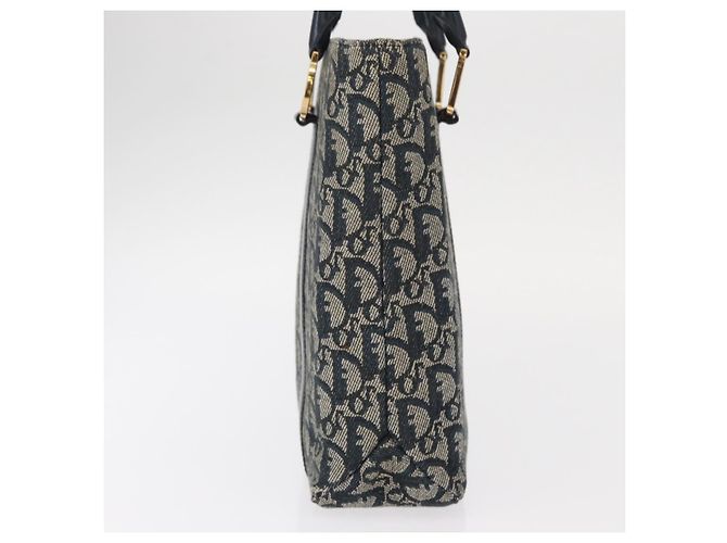 Christian Dior Trotter Canvas Hand Bag Navy Gold - vista 3