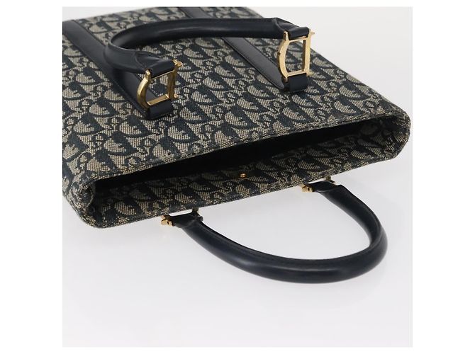 Christian Dior Trotter Canvas Hand Bag Navy Gold - vista 6