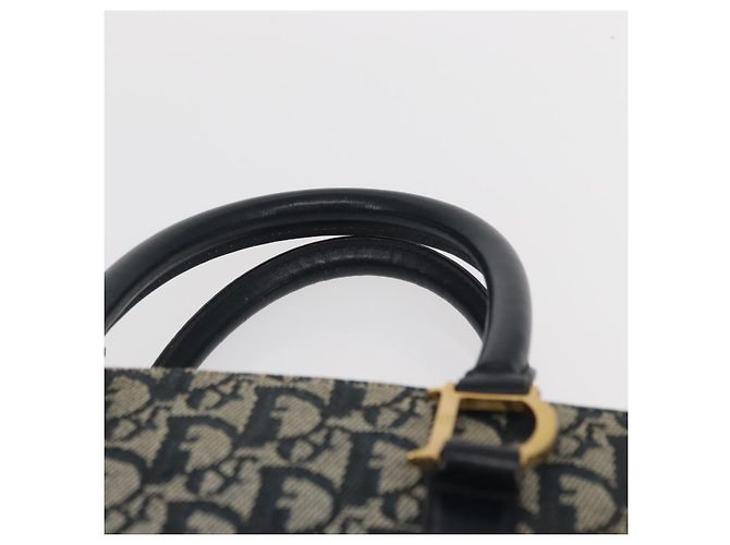 Christian Dior Trotter Canvas Hand Bag Navy Gold - vista 8
