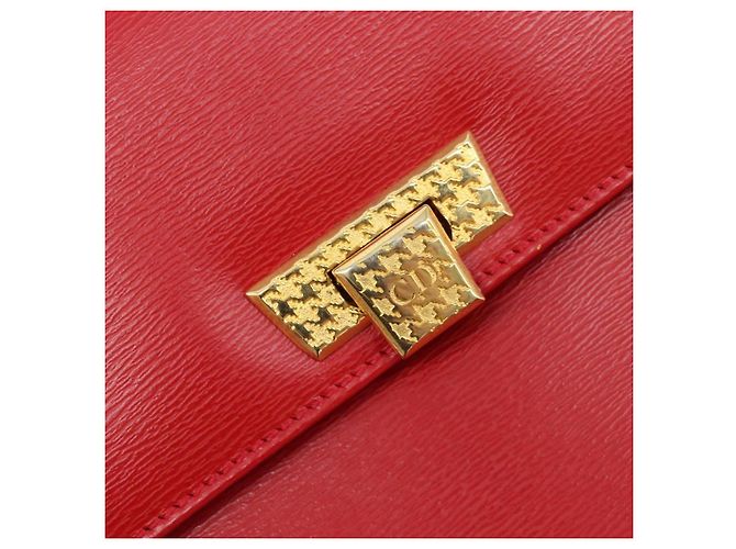 Christian Dior Hand Bag Leather 2way Red Gold - vista 11
