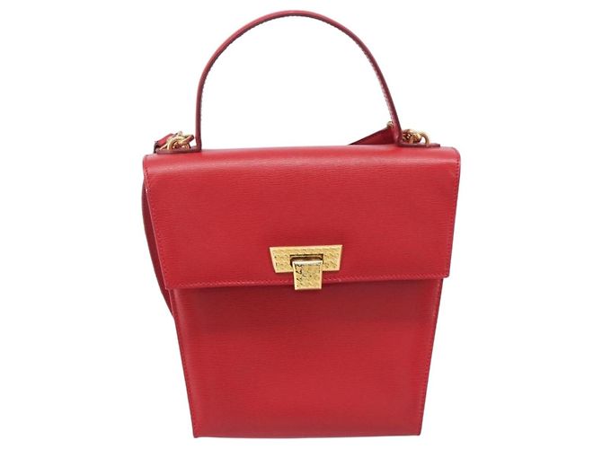 Christian Dior Hand Bag Leather 2way Red Gold - vista 13