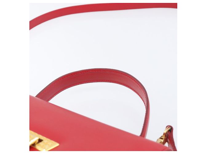 Christian Dior Hand Bag Leather 2way Red Gold - vista 14