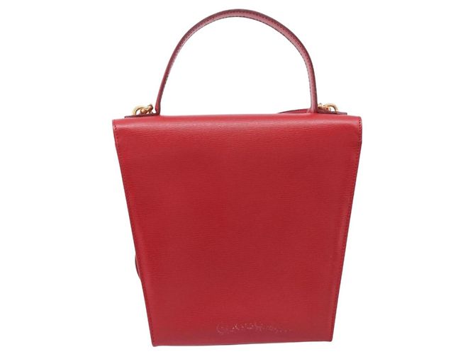 Christian Dior Hand Bag Leather 2way Red Gold - vista 2