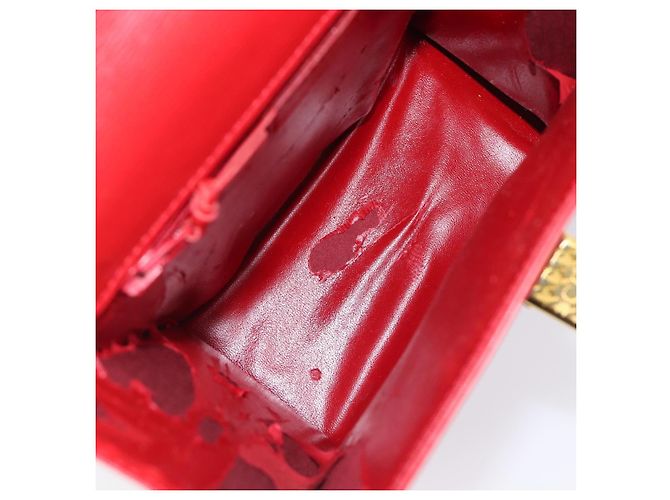 Christian Dior Hand Bag Leather 2way Red Gold - vista 24
