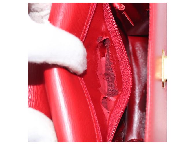 Christian Dior Hand Bag Leather 2way Red Gold - vista 29